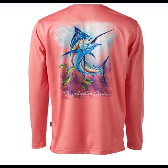 Magellan Outdoors Pro Men’s Marlin Hunt Popcorn Performance Long Sleeve Shirt - Picture 1 of 16